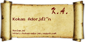 Kokas Adorján névjegykártya